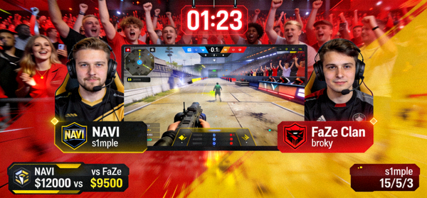 CS2 NAVI对阵FaZe Clan比赛直播画面